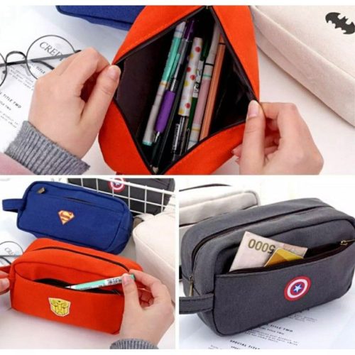 Superhero Pencil Box Canvas School stationary - Image 3